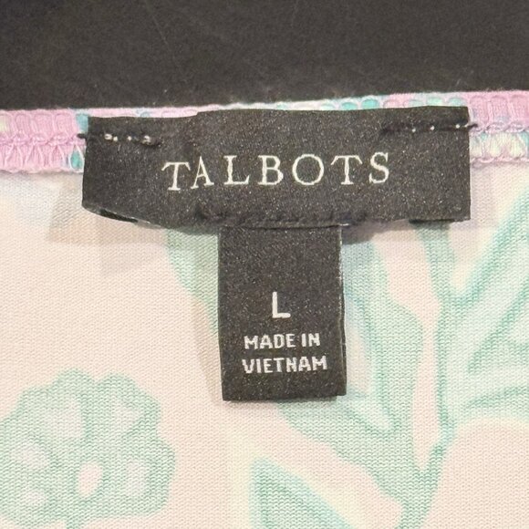 Talbots Effortless Womens Sz L Purple Floral Performance Stretch Dress Golf - Picture 6 of 9